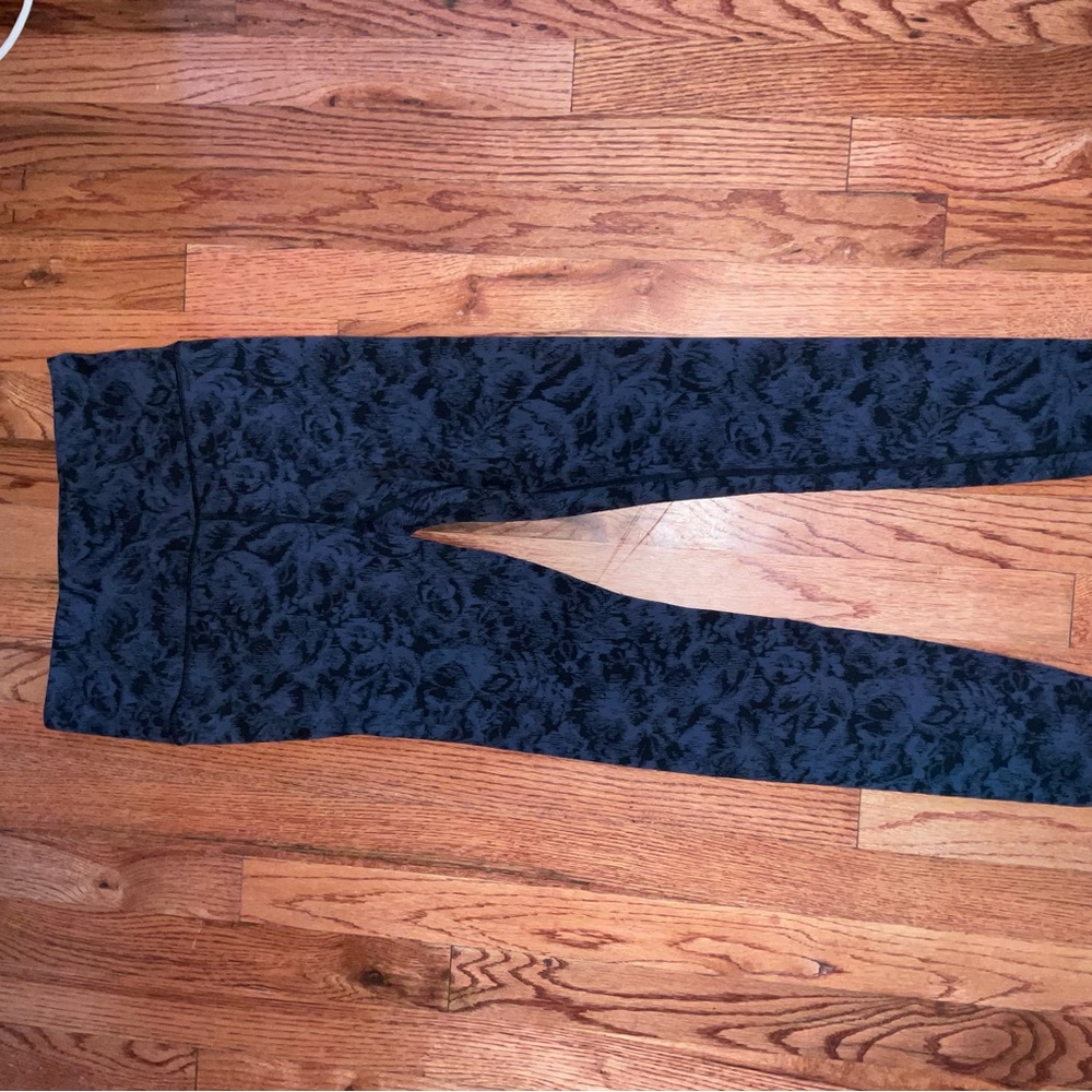 Athleta Black Floral Jeggings